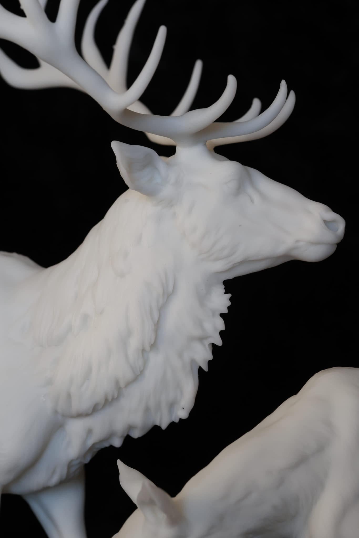 Red deer set of 3 - white ready to paint
