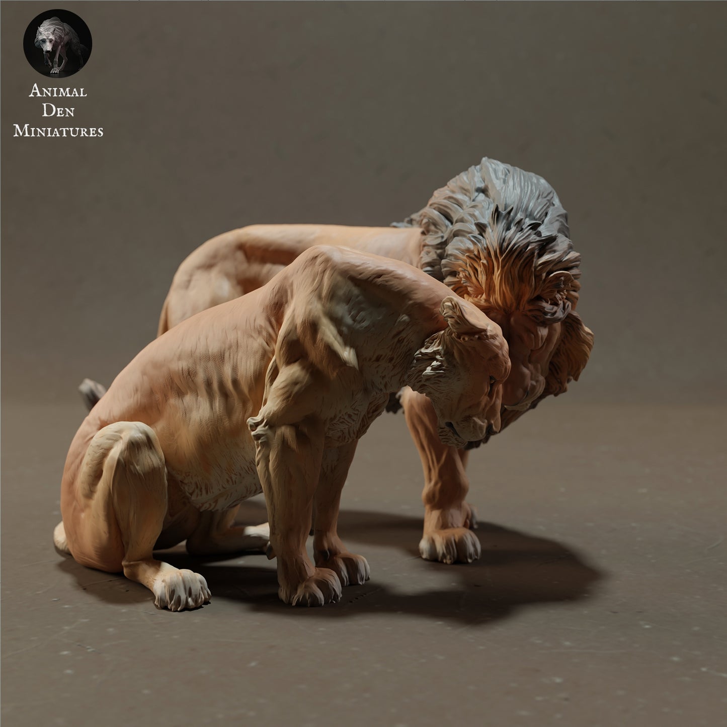 Cuddling lion set - white ready to paint