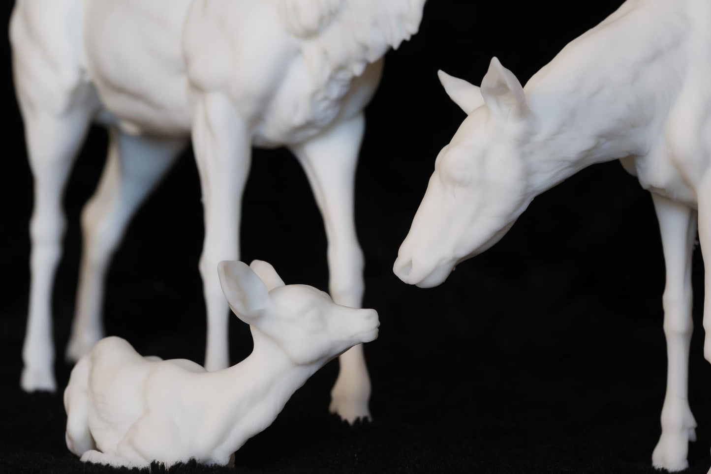 Red deer set of 3 - white ready to paint