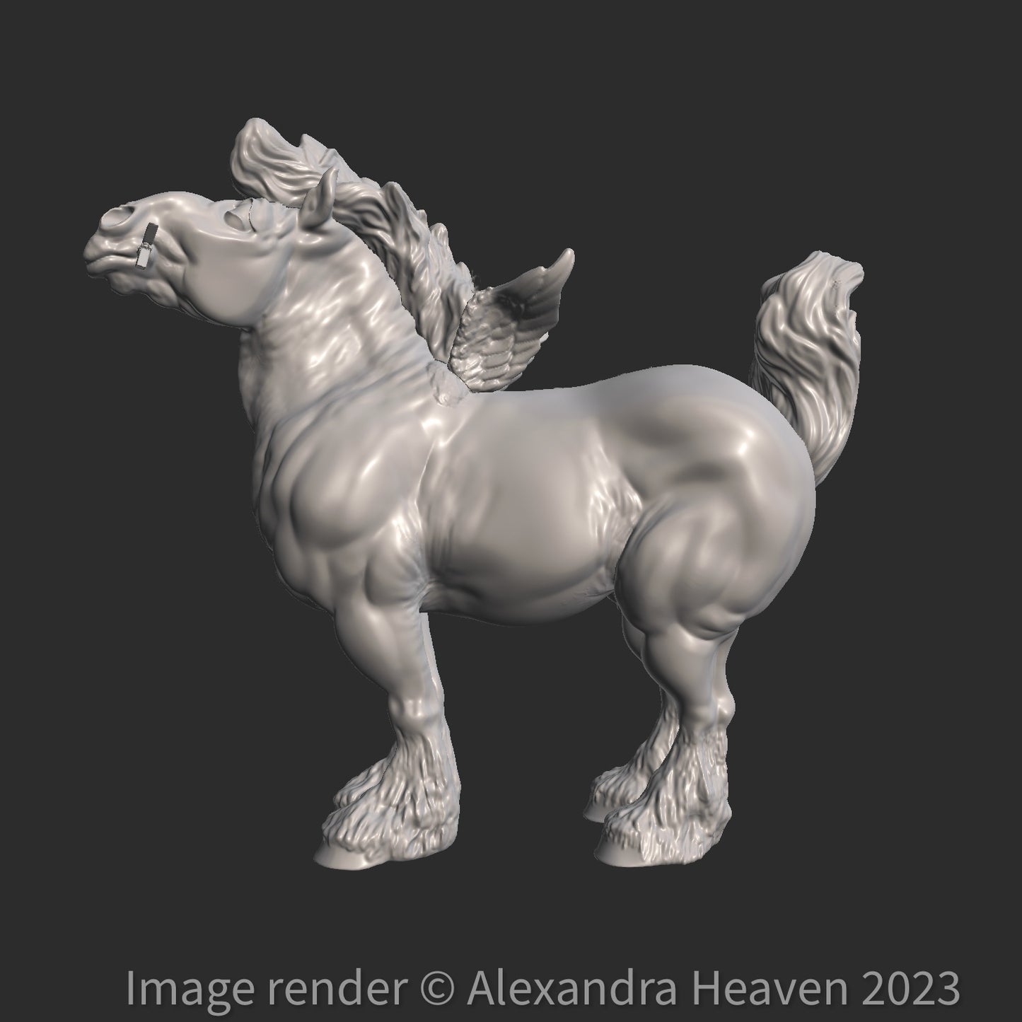 Cupid draft horse with wings and arrow - White resin ready to prep / paint LTD EDITION - Pre - Order