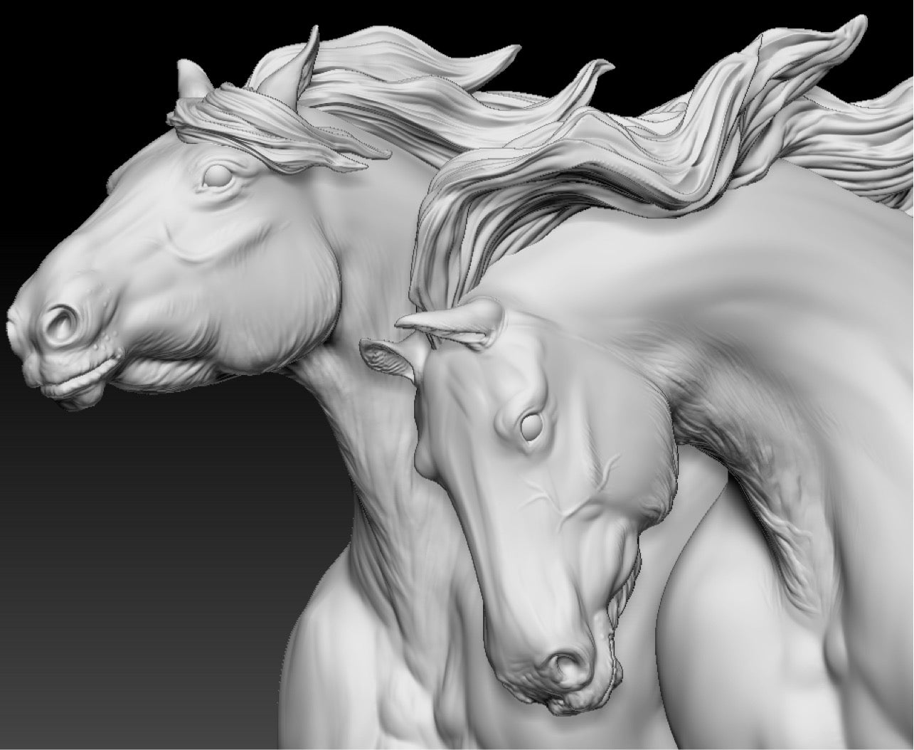 Performance pair of pulling shire mares - White resin ready to prep and paint LTD EDITION