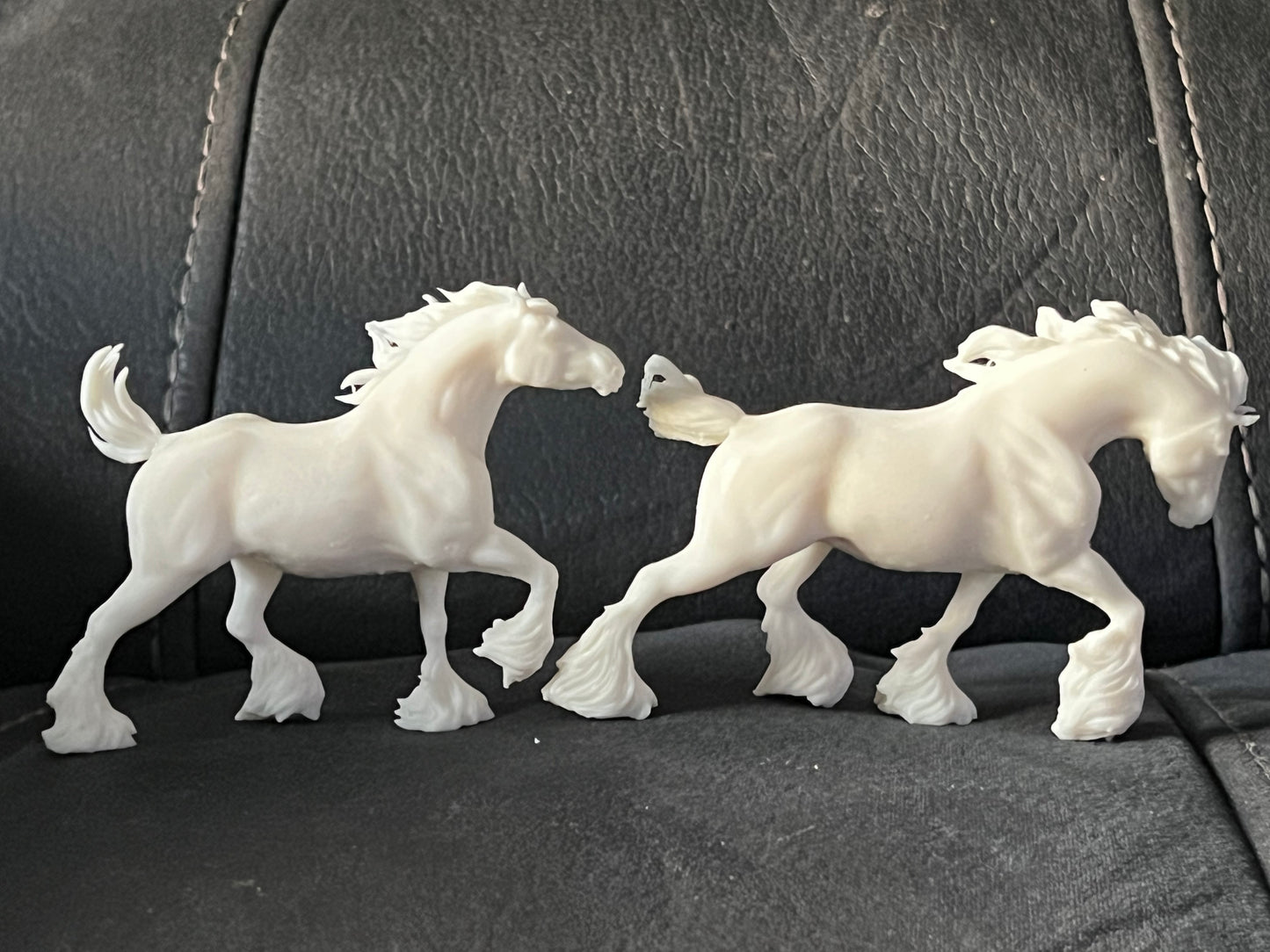Performance pair of pulling shire mares - White resin ready to prep and paint LTD EDITION