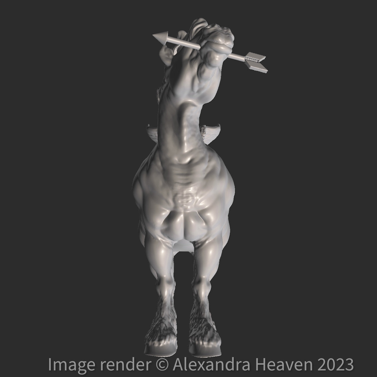 Cupid draft horse with wings and arrow - White resin ready to prep / paint LTD EDITION - Pre - Order