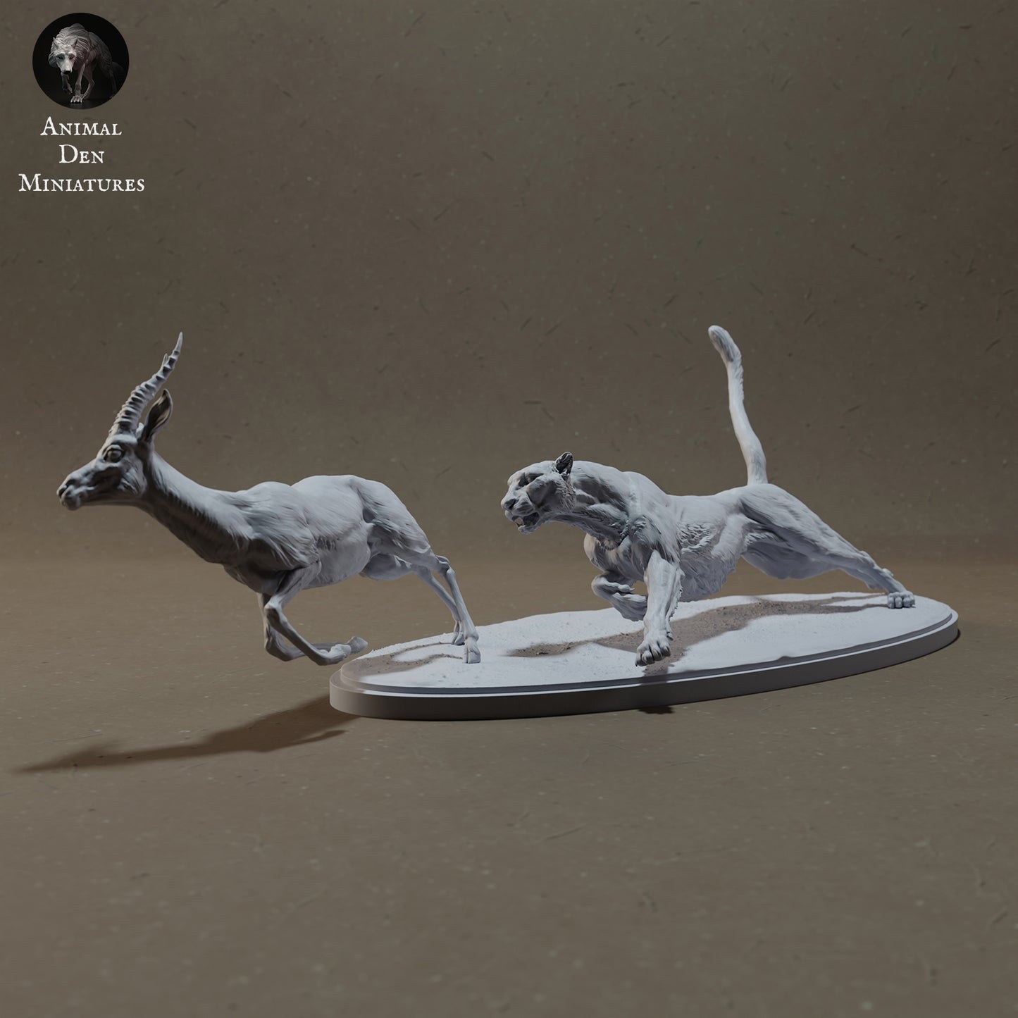 Cheetah hunting - white ready to paint
