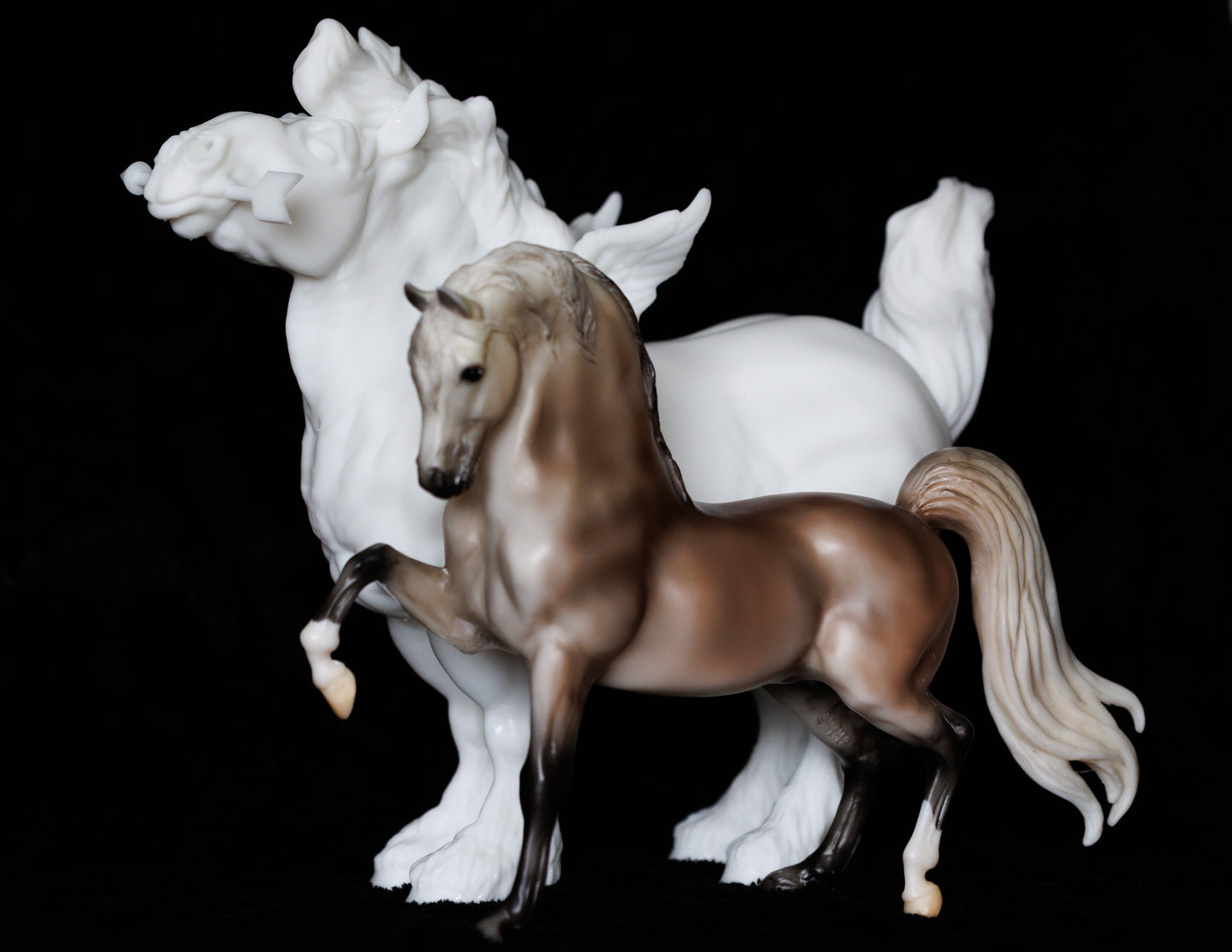 Cupid draft horse with wings and arrow - White resin ready to prep / paint LTD EDITION - Pre - Order