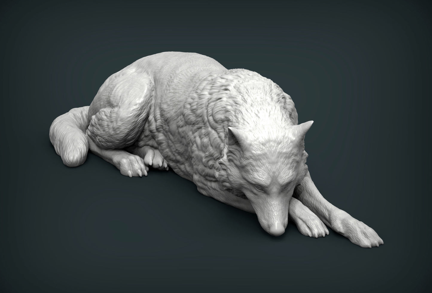 resting wolf - white ready to paint