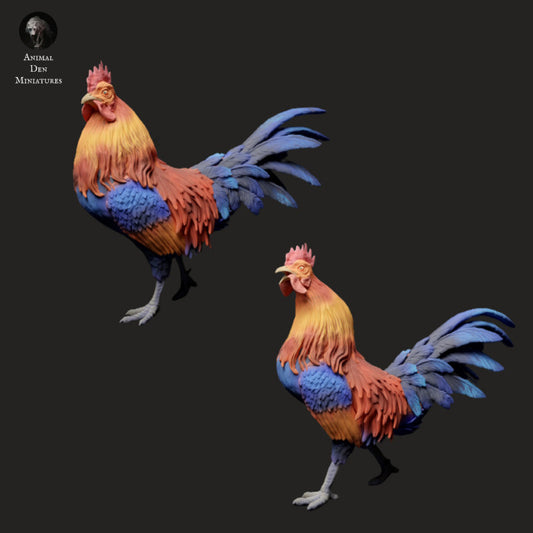 Roosters - White resin - Ready to prep / paint