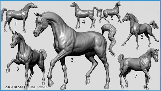 Choose your own pose - Arabian resin- All scales - white resin ready to prep / paint