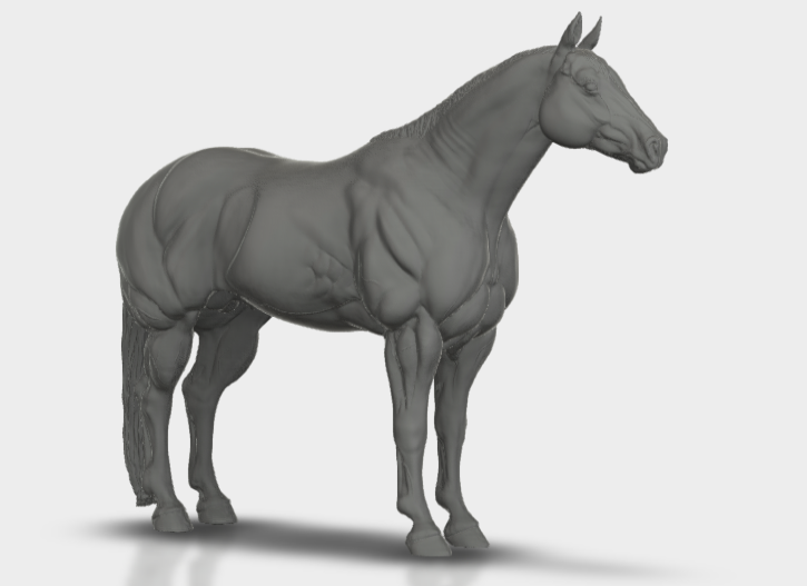 Quarter horse stallion - White resin - ready to prep and paint