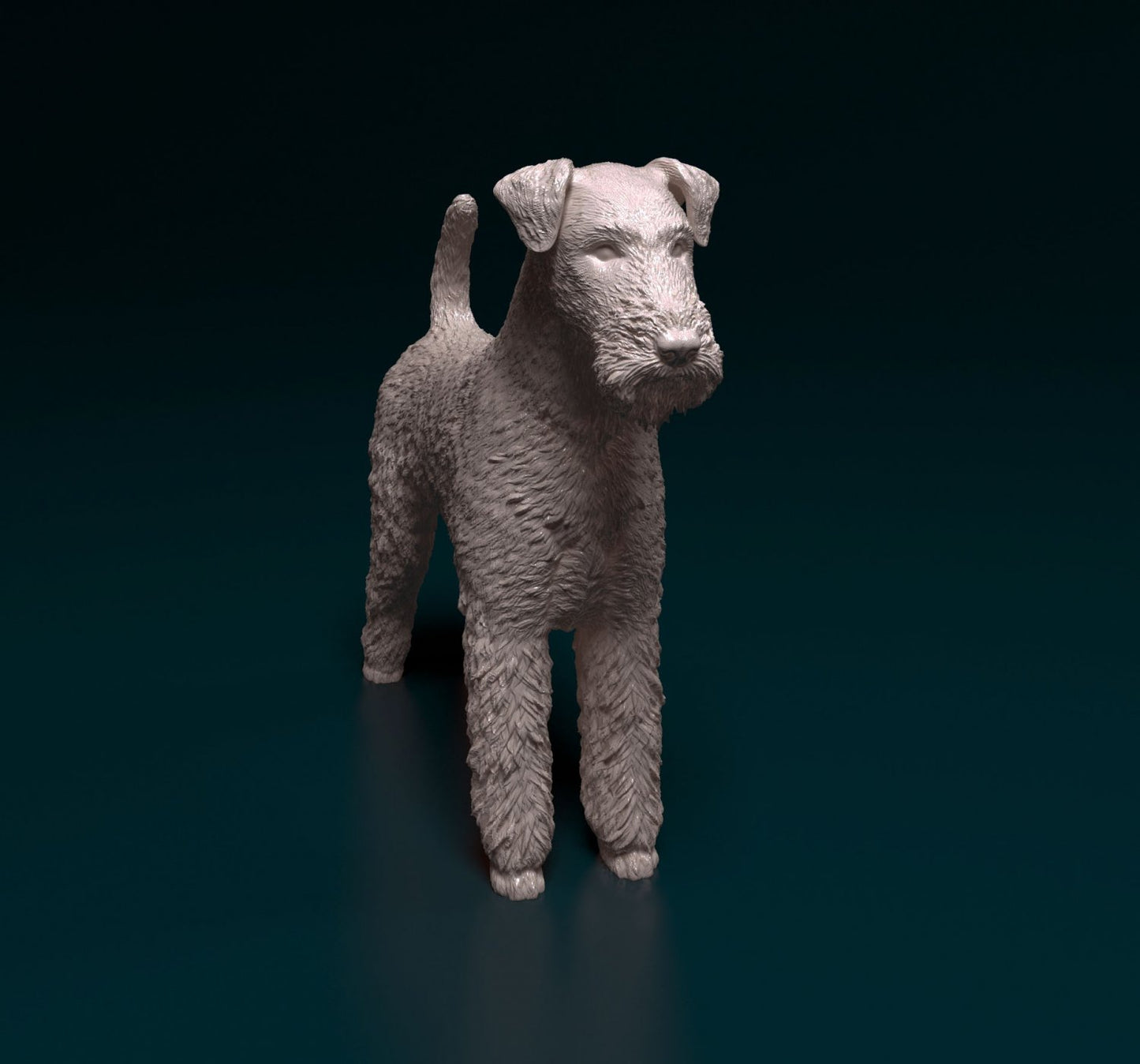 Airdale Terrier artist resin - white resin ready to prep / paint ALL SCALES