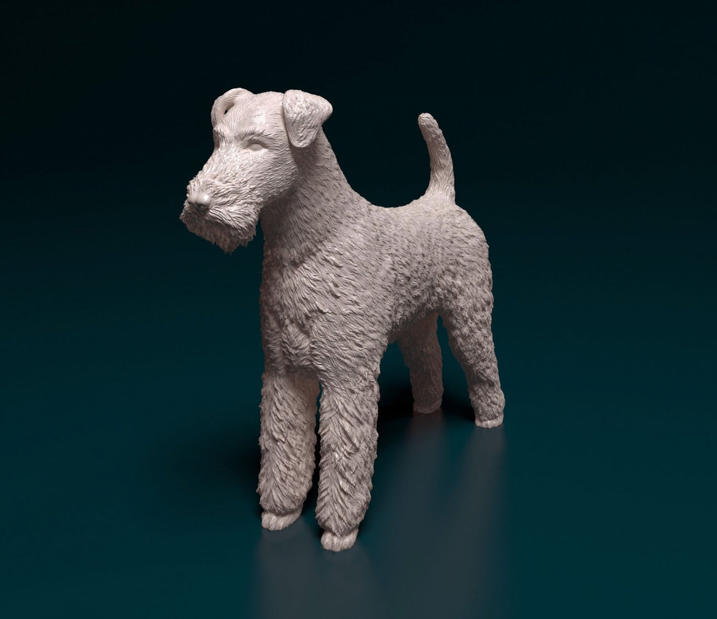 Airdale Terrier artist resin - white resin ready to prep / paint ALL SCALES