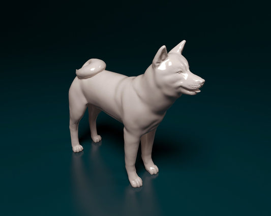 Japanese Akita Inu artist resin - white resin ready to prep / paint ALL SCALES