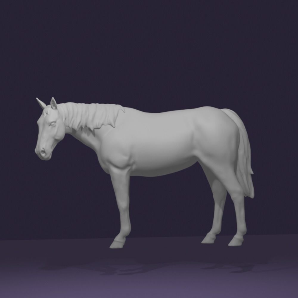 American quater horse 1/32 sm scale - artsit resin white - ready to prep / paint