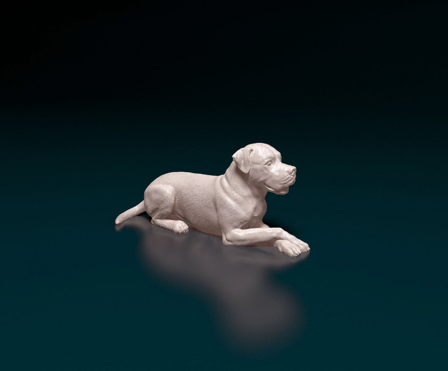 American bulldog laying artist resin - white resin ready to prep / paint ALL SCALES