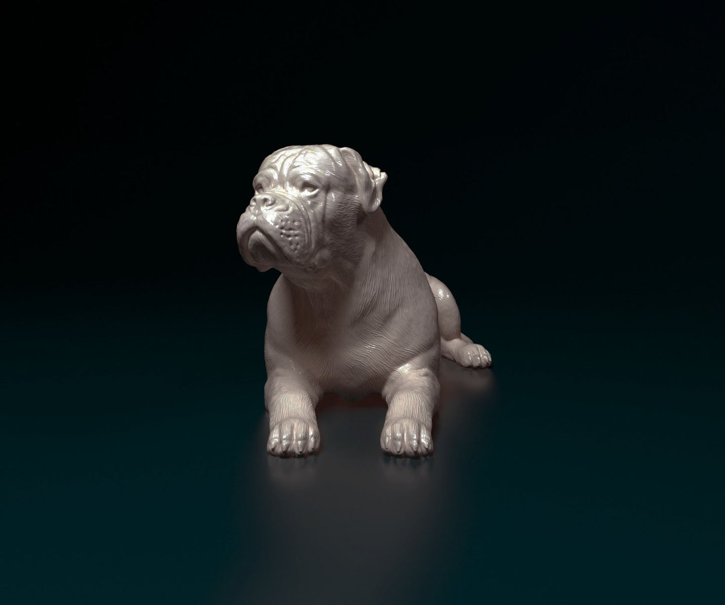 American bulldog laying 2 artist resin - white resin ready to prep / paint ALL SCALES
