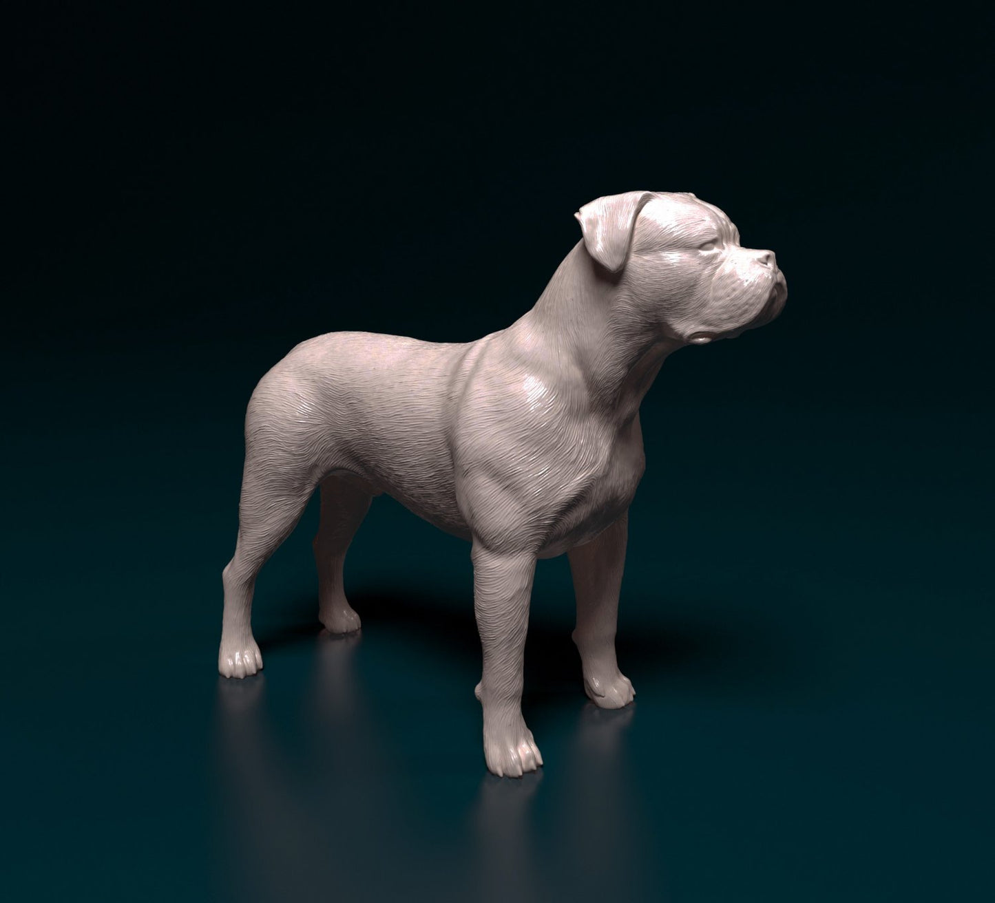 American bulldog standing artist resin - white resin ready to prep / paint ALL SCALES