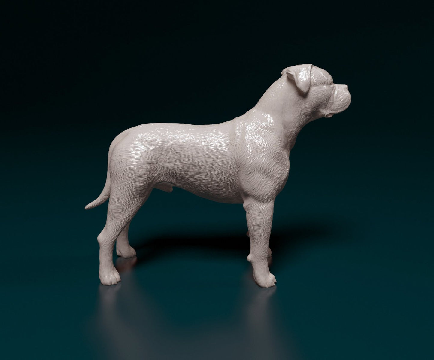 American bulldog standing artist resin - white resin ready to prep / paint ALL SCALES
