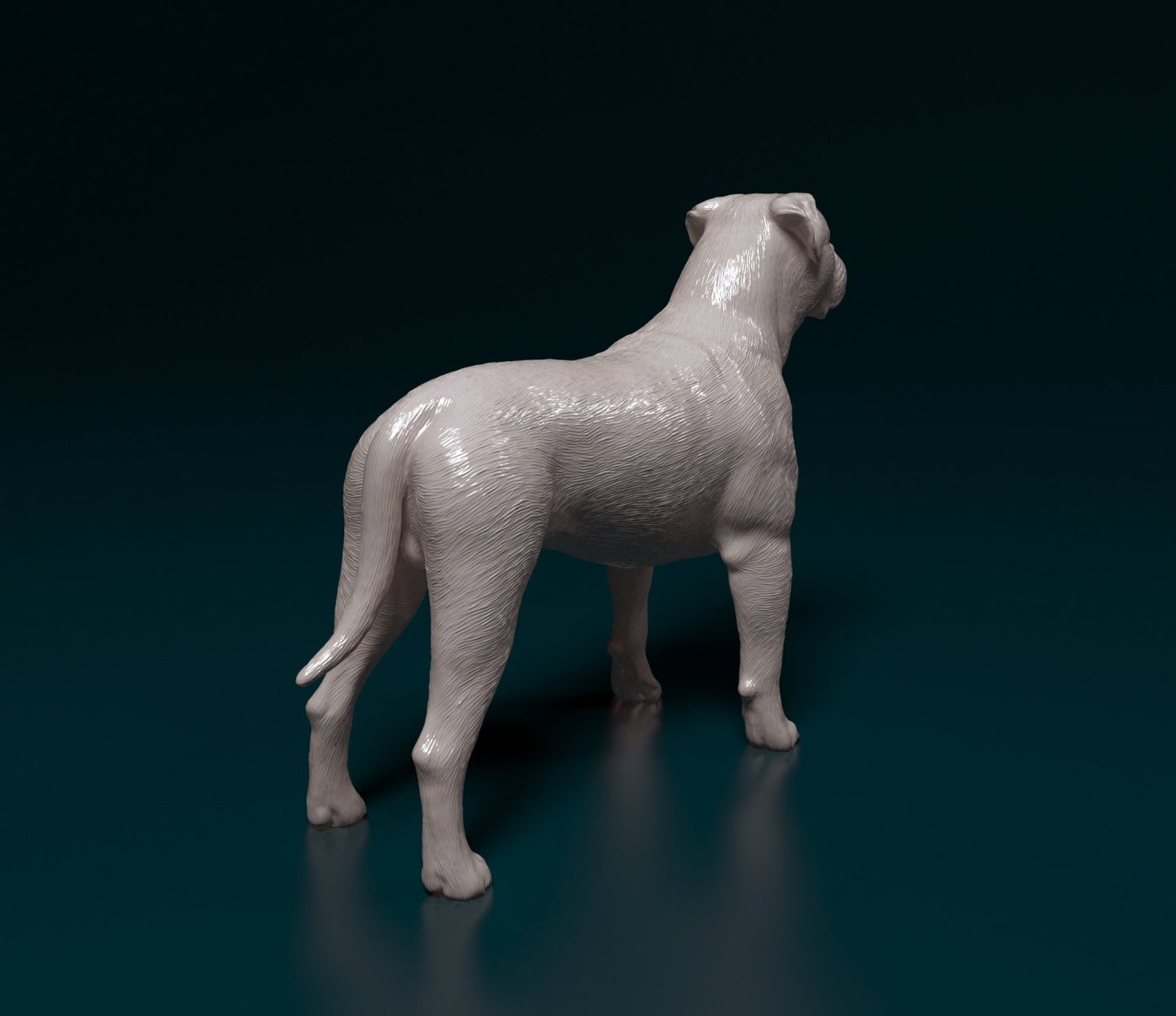 American bulldog standing artist resin - white resin ready to prep / paint ALL SCALES
