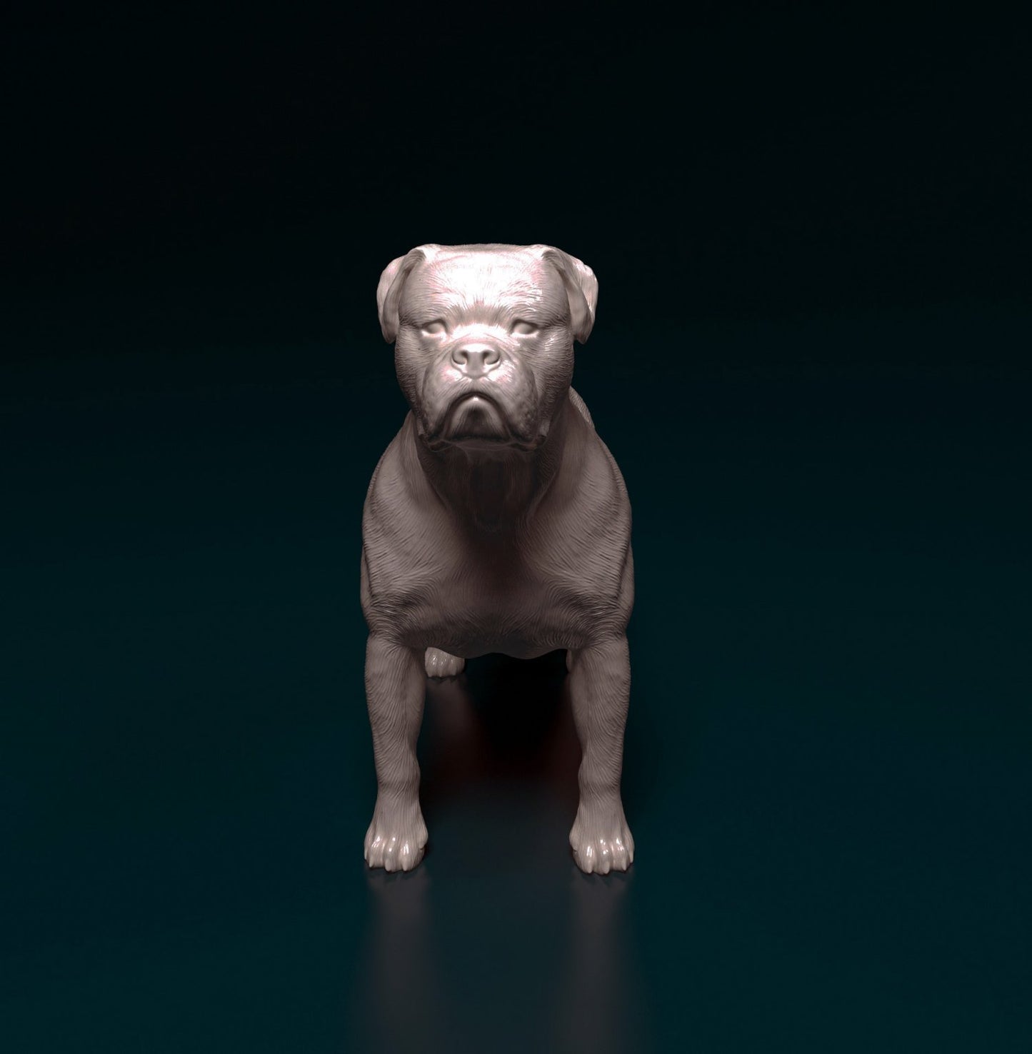 American bulldog standing artist resin - white resin ready to prep / paint ALL SCALES