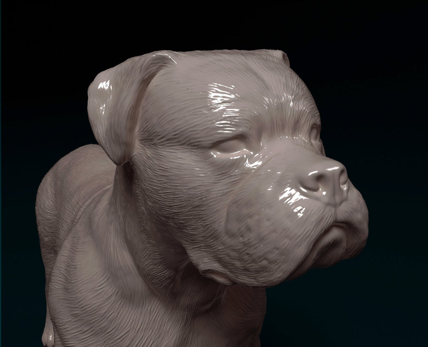 American bulldog standing artist resin - white resin ready to prep / paint ALL SCALES