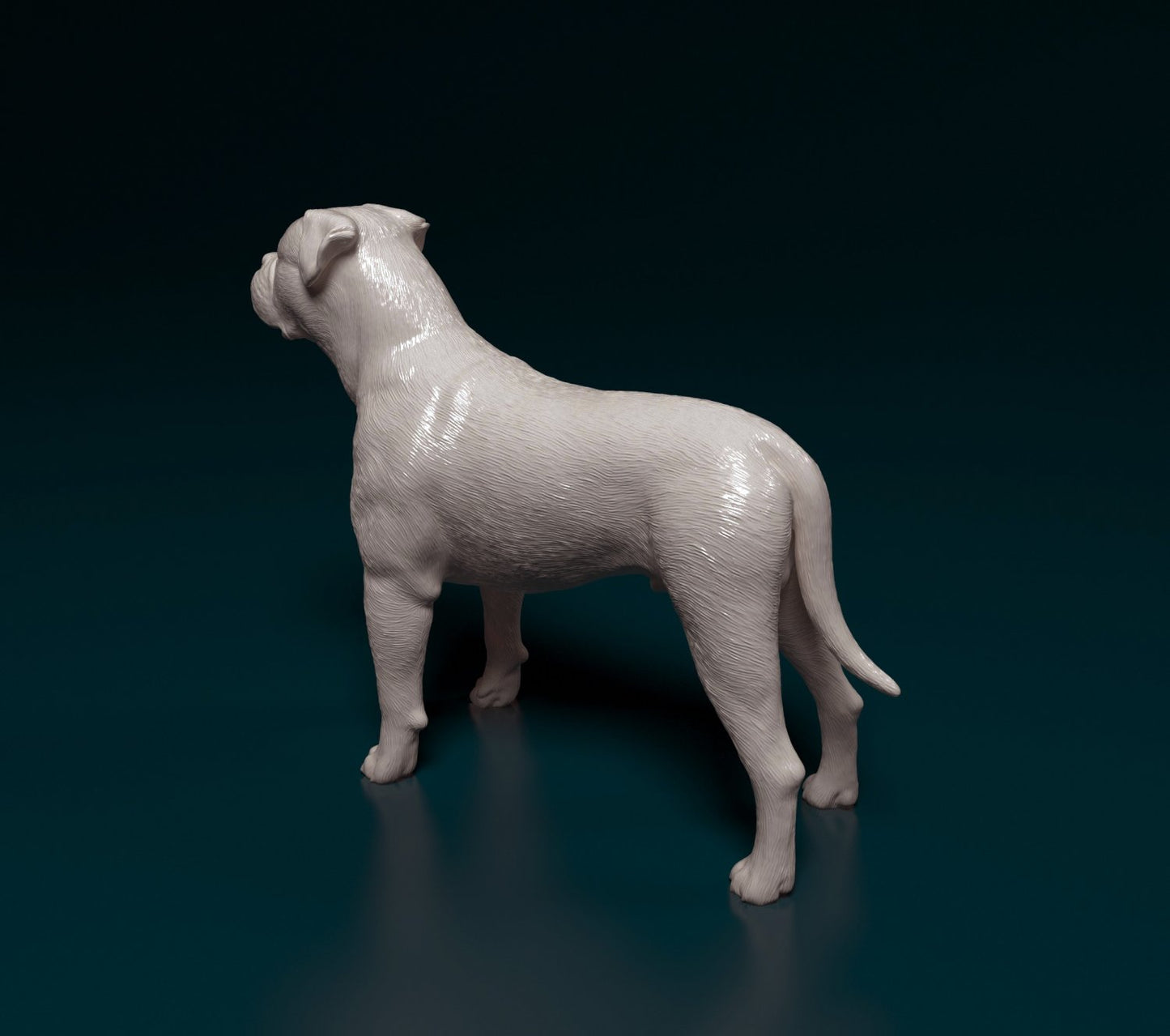 American bulldog standing artist resin - white resin ready to prep / paint ALL SCALES