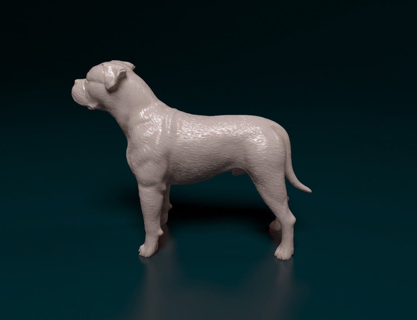 American bulldog standing artist resin - white resin ready to prep / paint ALL SCALES