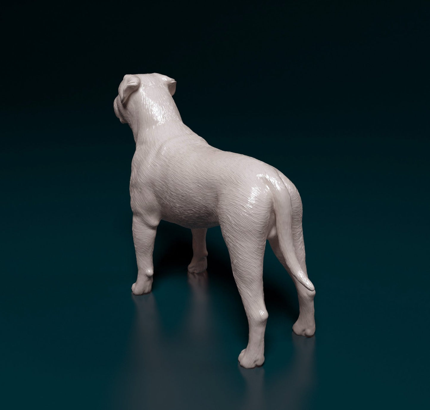 American bulldog standing artist resin - white resin ready to prep / paint ALL SCALES