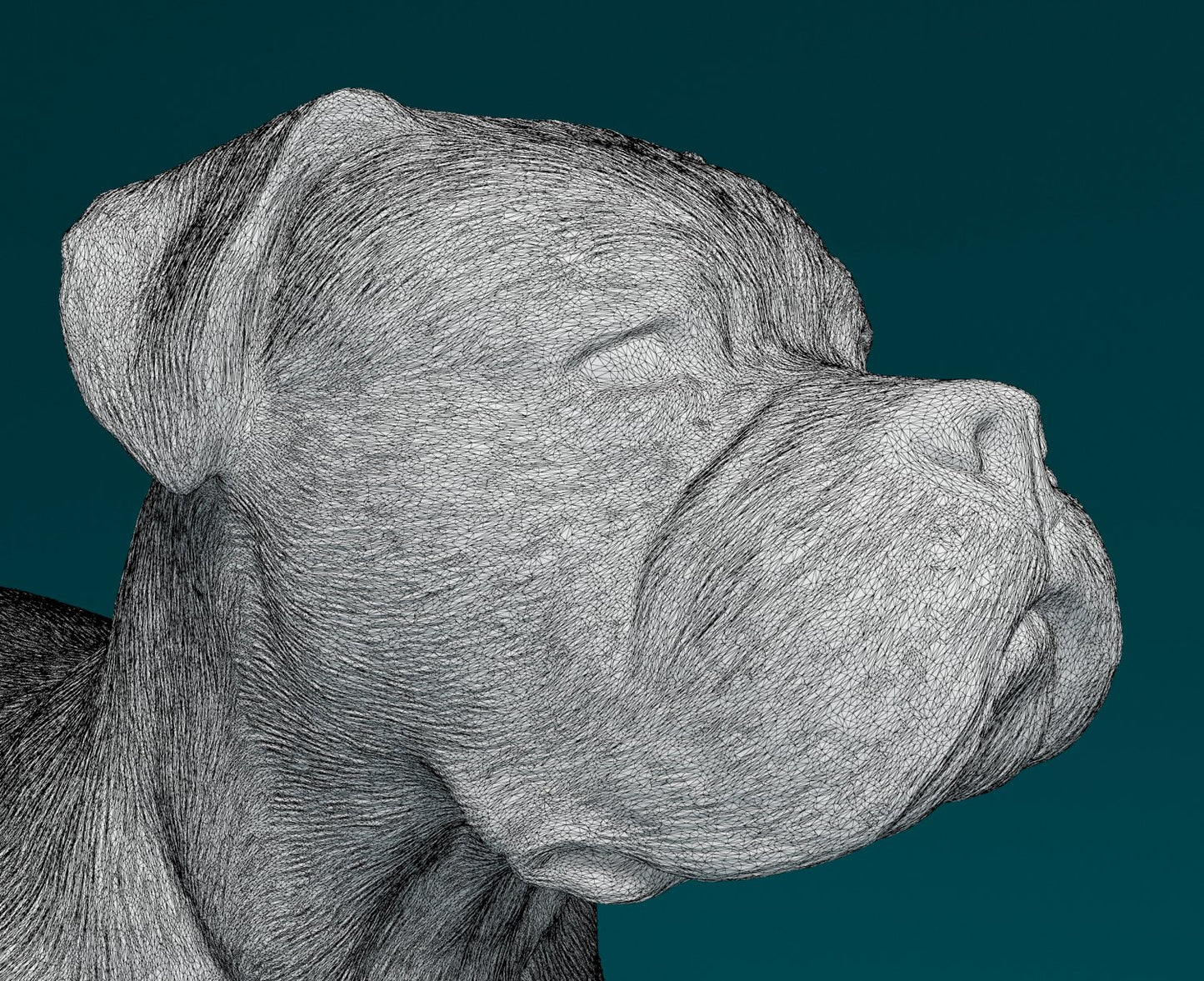 American bulldog standing artist resin - white resin ready to prep / paint ALL SCALES