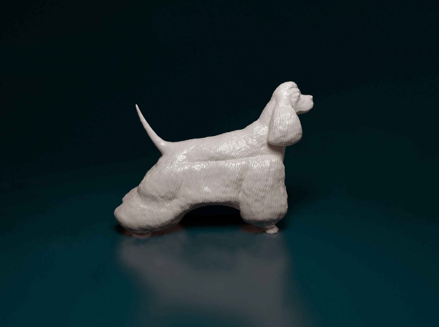 American cocker spaniel artist resin - white resin ready to prep / paint ALL SCALES