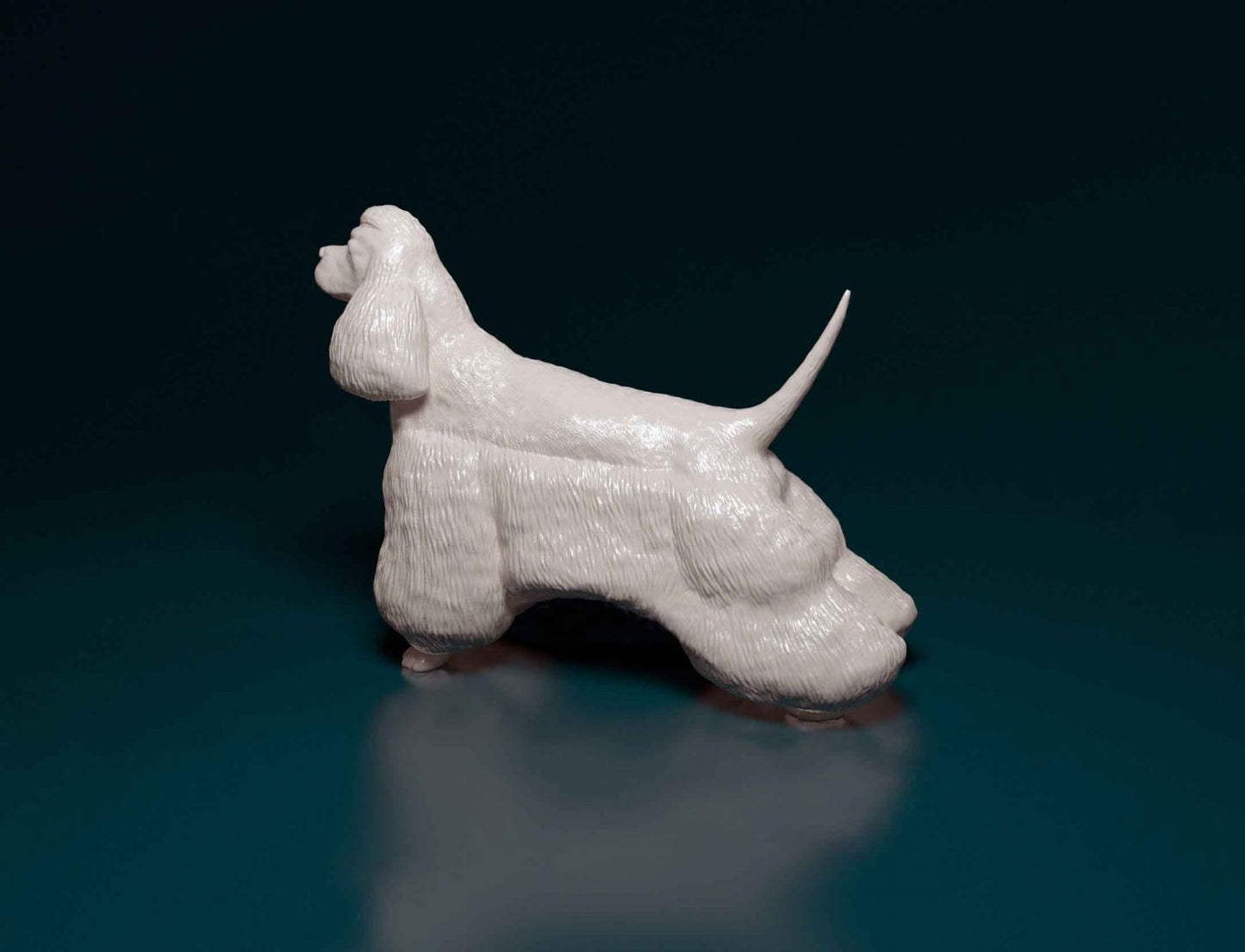 American cocker spaniel artist resin - white resin ready to prep / paint ALL SCALES