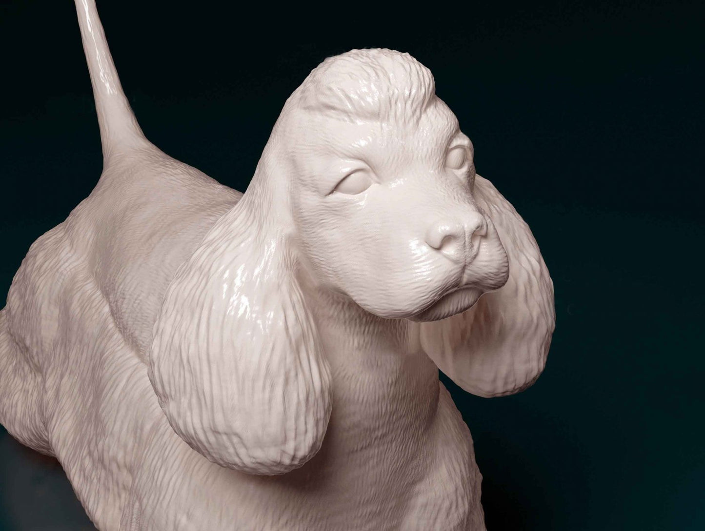 American cocker spaniel artist resin - white resin ready to prep / paint ALL SCALES