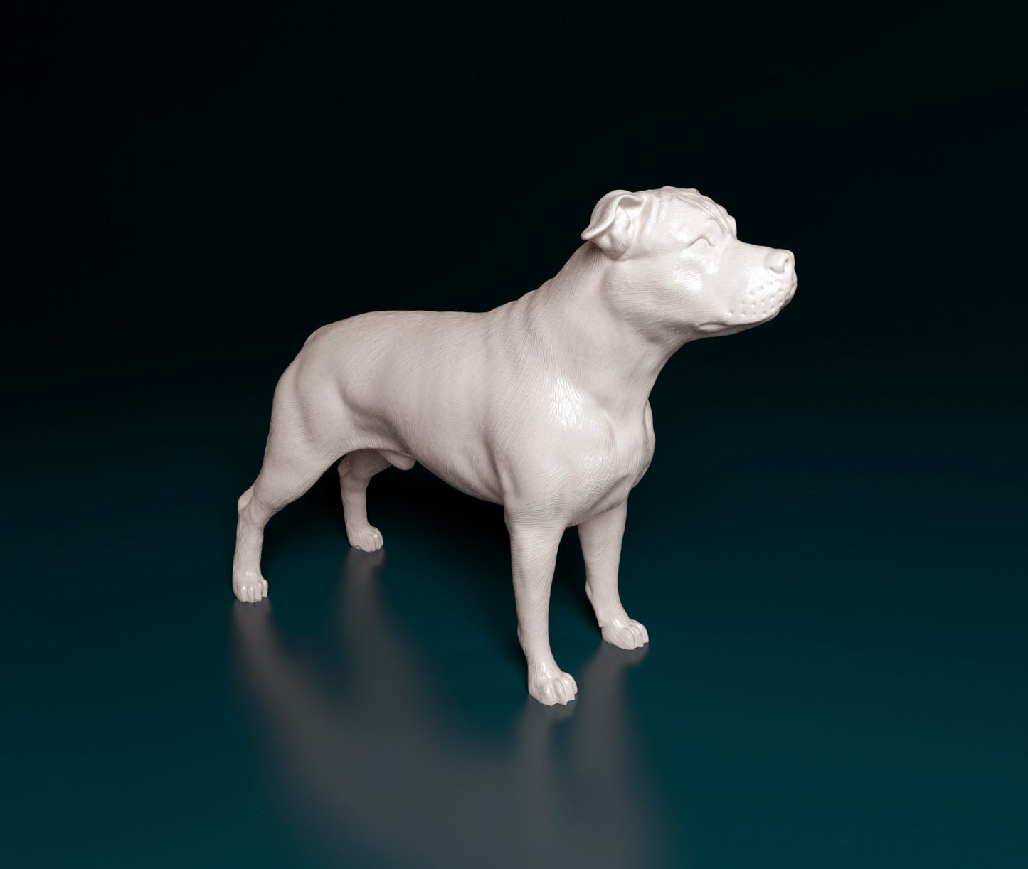 American staffordshire bull terrier 2 artist resin - white resin ready to prep / paint ALL SCALES
