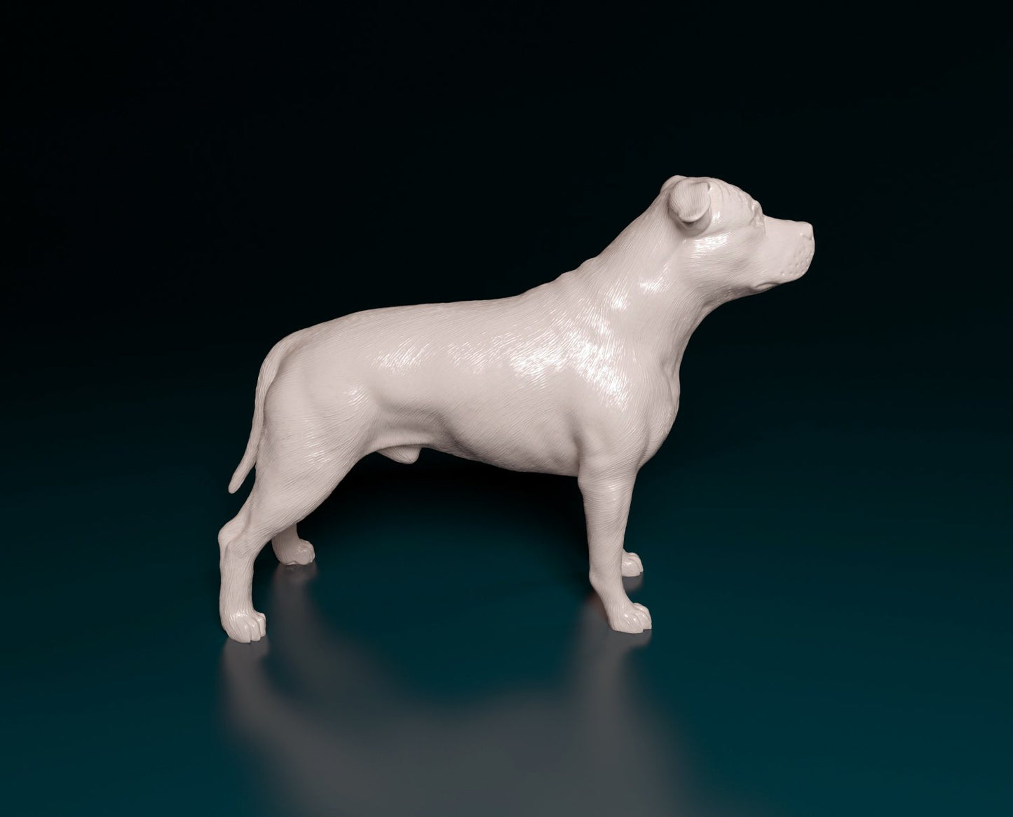 American staffordshire bull terrier 2 artist resin - white resin ready to prep / paint ALL SCALES