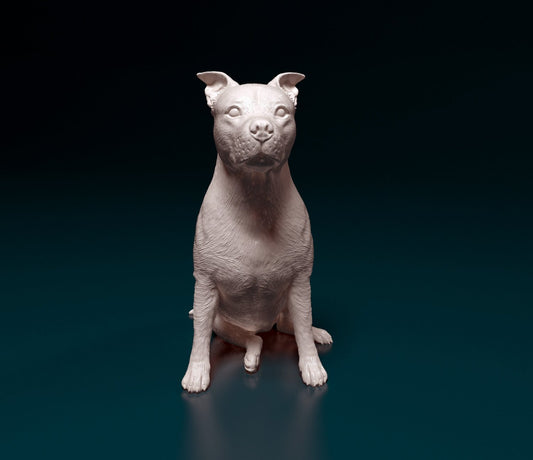 American staffordshire bull terrier artist resin - white resin ready to prep / paint ALL SCALES