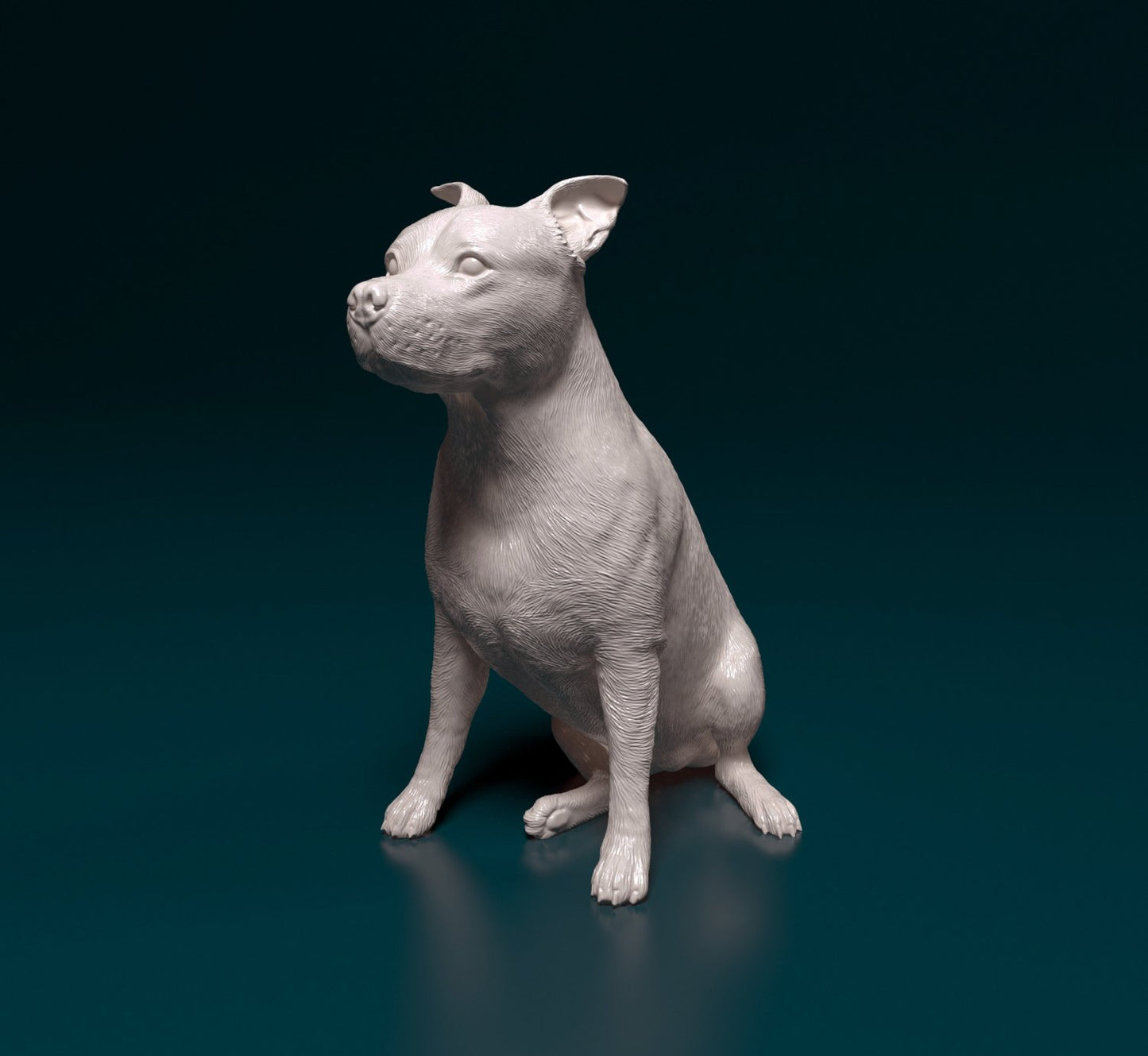 American staffordshire bull terrier artist resin - white resin ready to prep / paint ALL SCALES