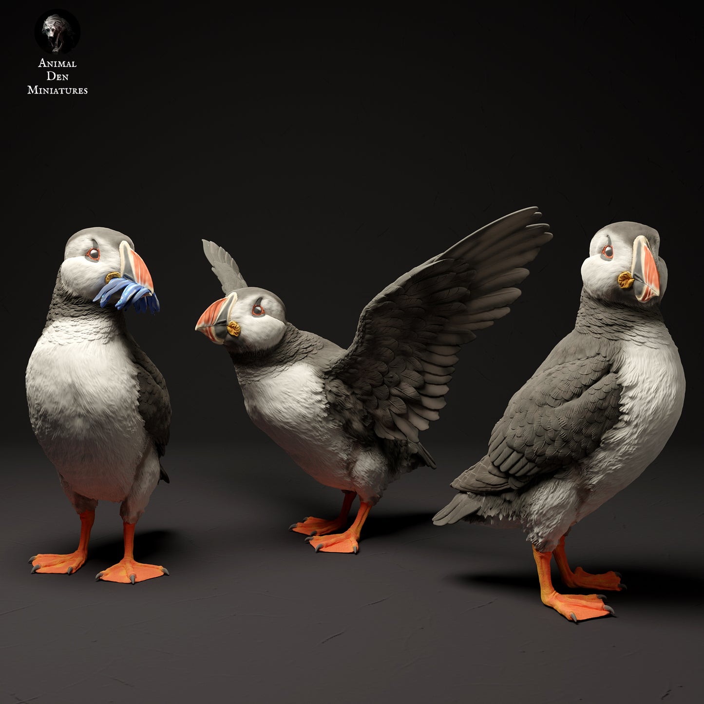 atlantic puffins - white resin - ready to prep / paint