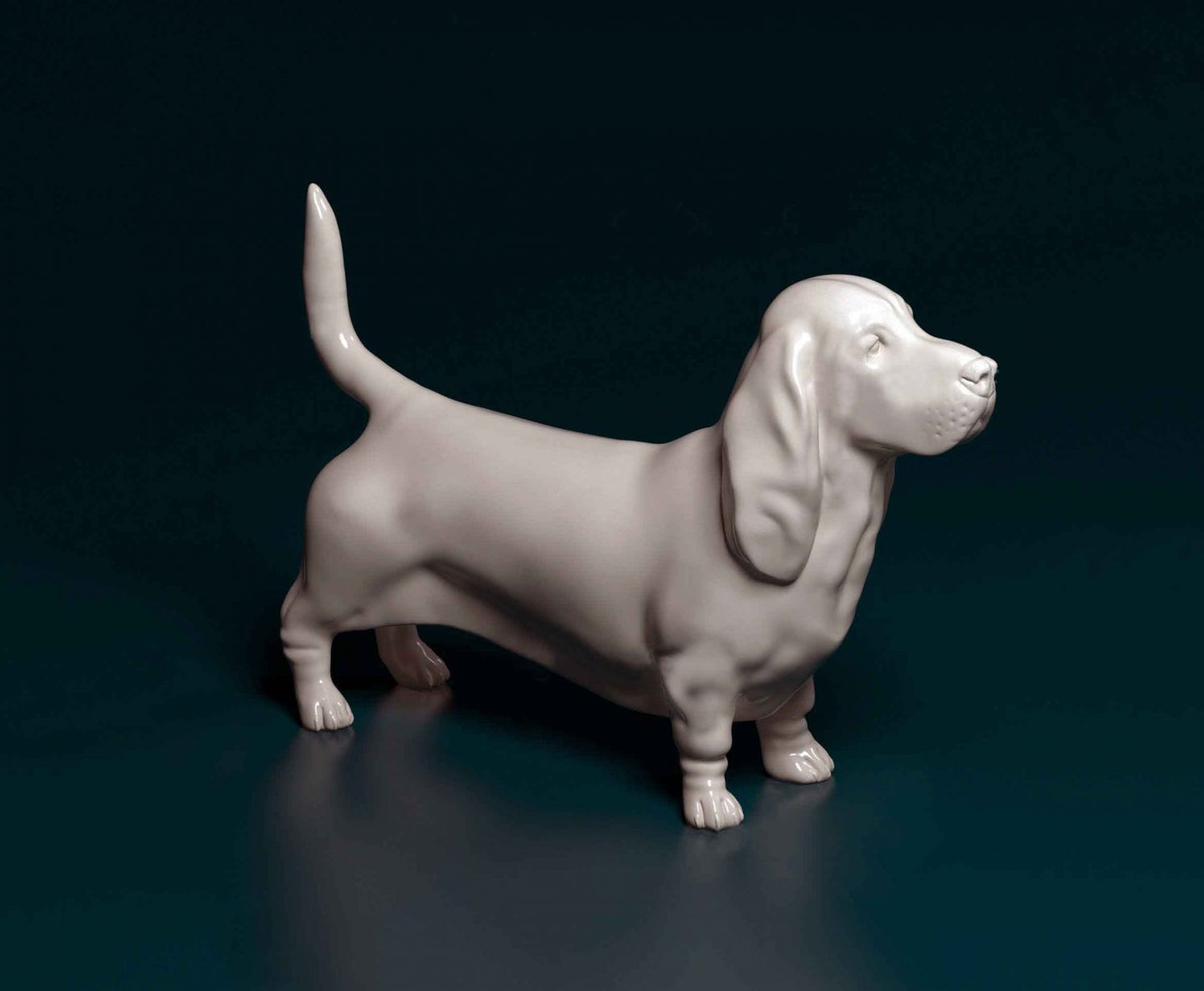 Standing Basset hound artist resin - white resin ready to prep / paint ALL SCALES