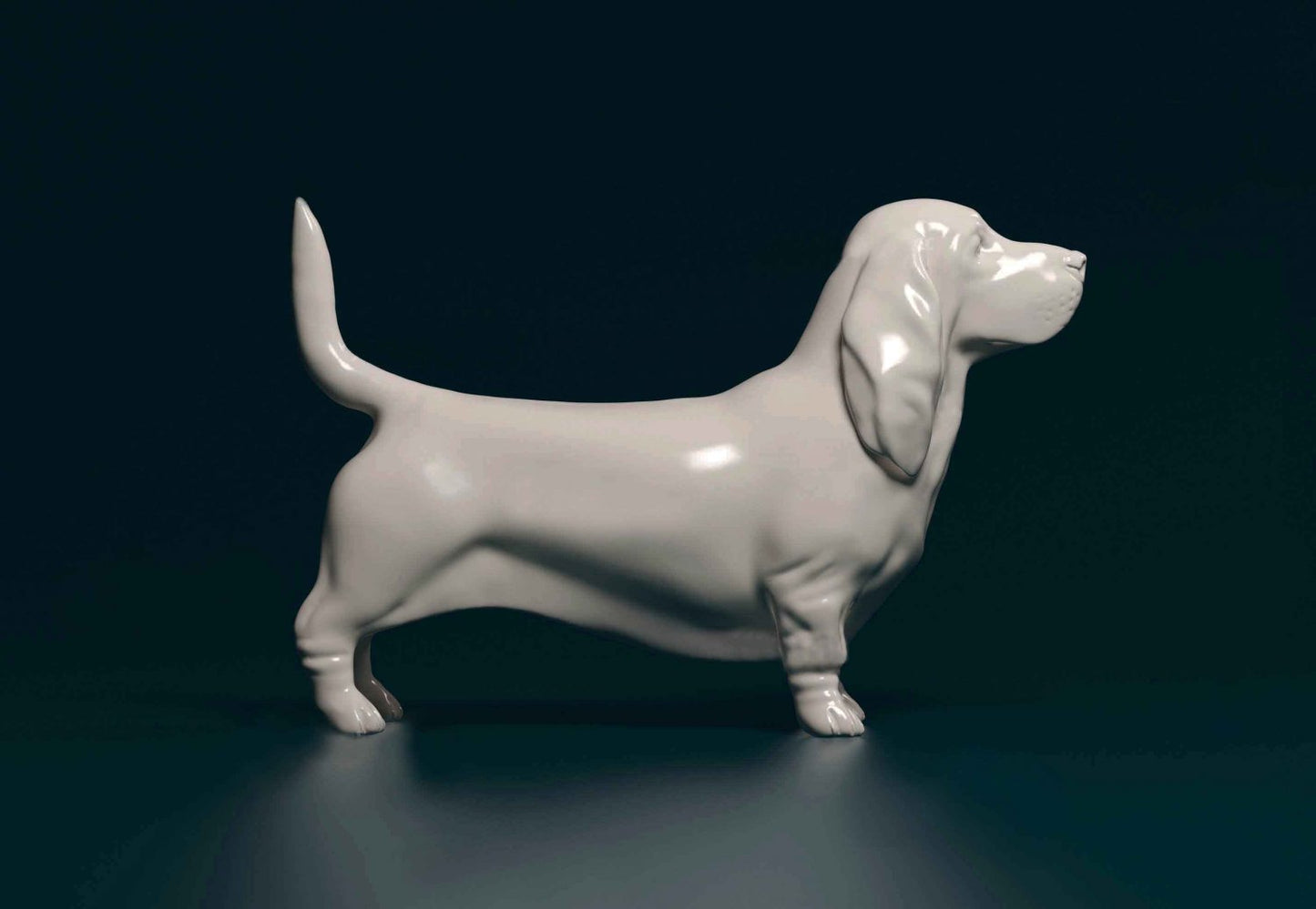 Standing Basset hound artist resin - white resin ready to prep / paint ALL SCALES