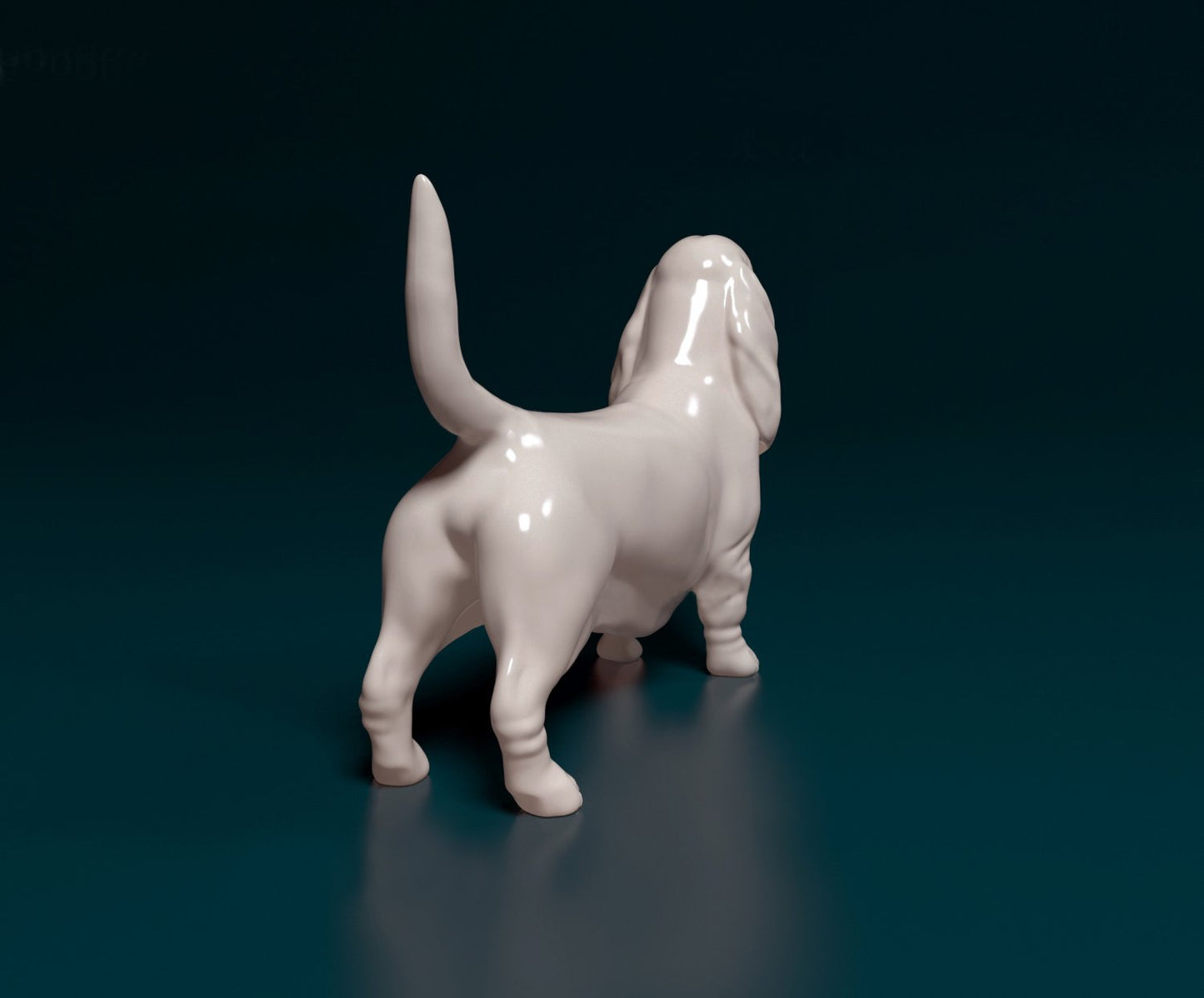 Standing Basset hound artist resin - white resin ready to prep / paint ALL SCALES