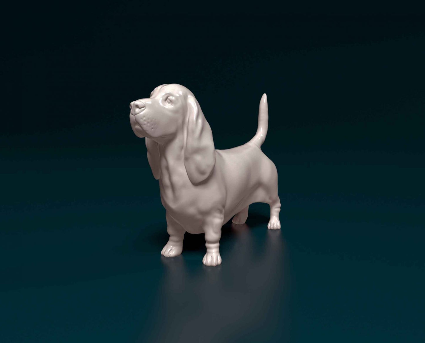 Standing Basset hound artist resin - white resin ready to prep / paint ALL SCALES