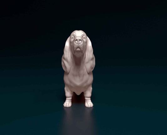 Standing Basset hound artist resin - white resin ready to prep / paint ALL SCALES