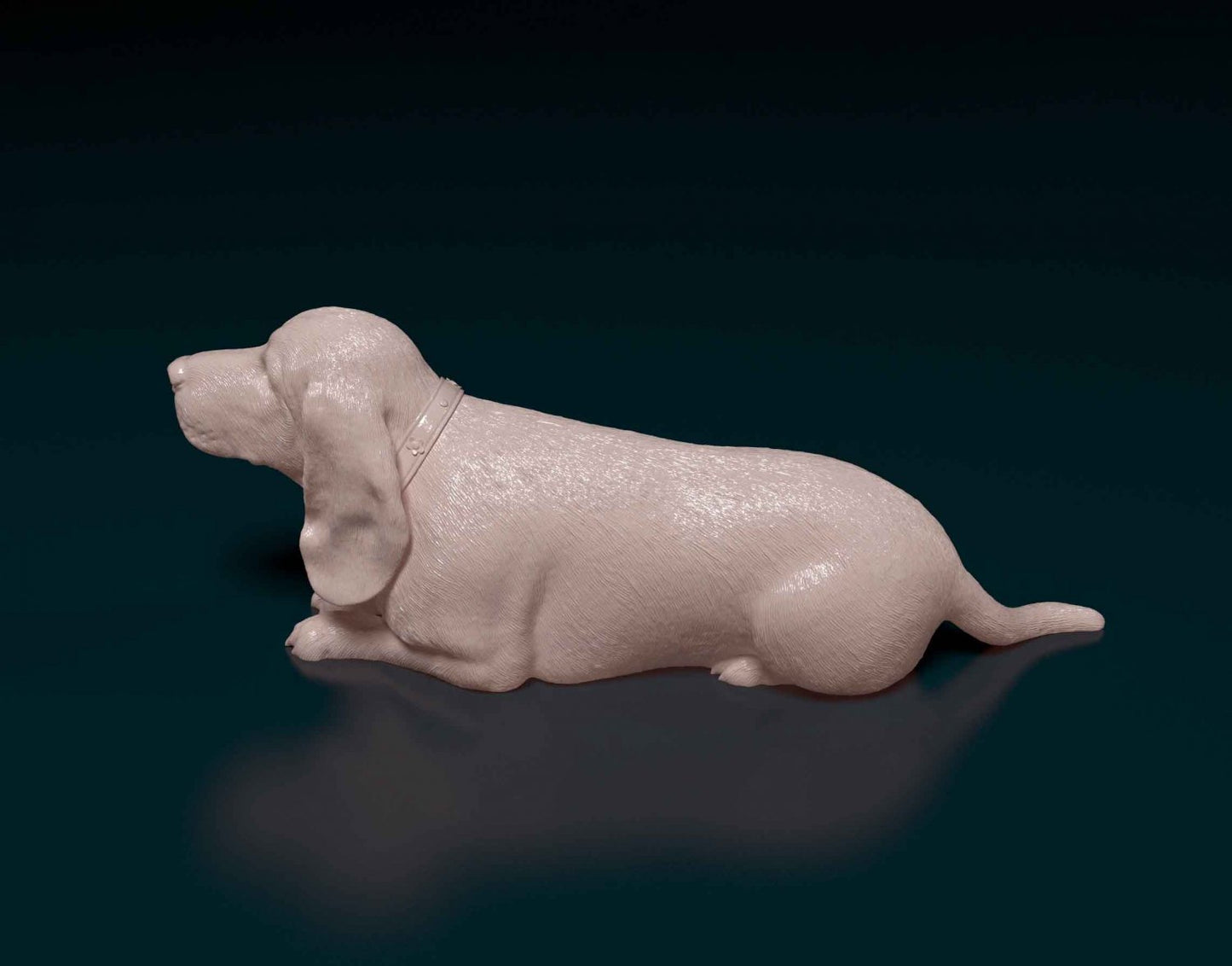 Basset hound artist resin - white resin ready to prep / paint ALL SCALES