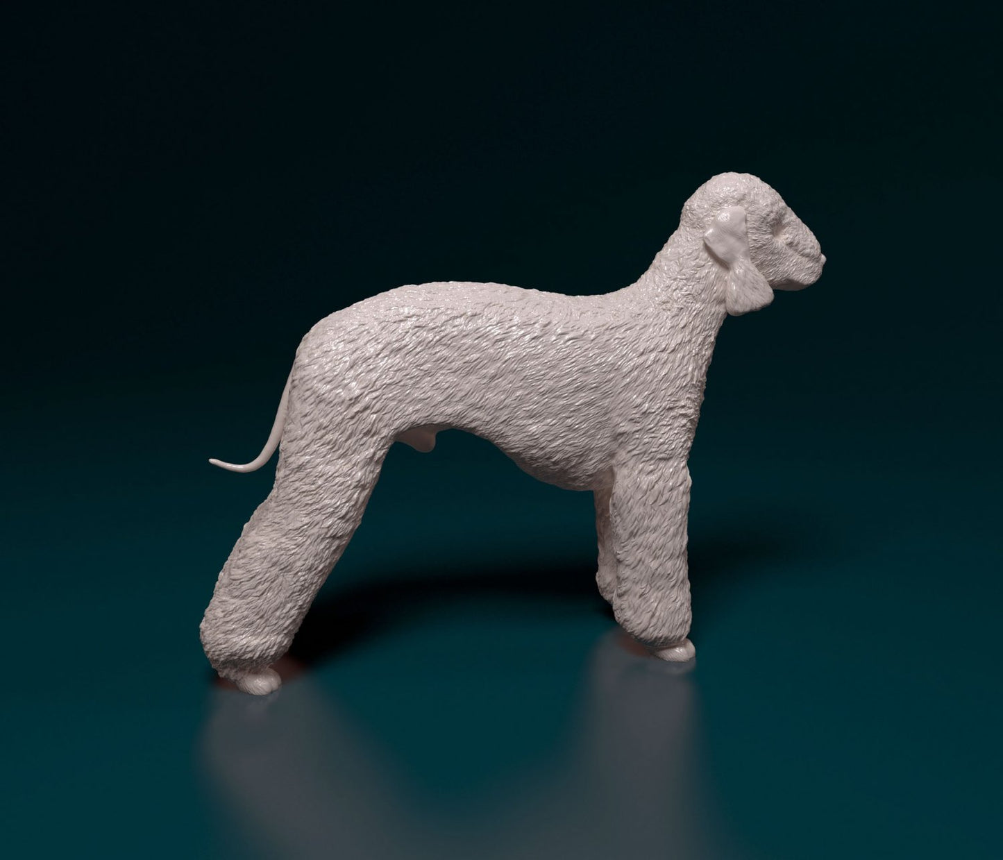 Bedlington terrier dog artist resin - white resin ready to prep / paint ALL SCALES