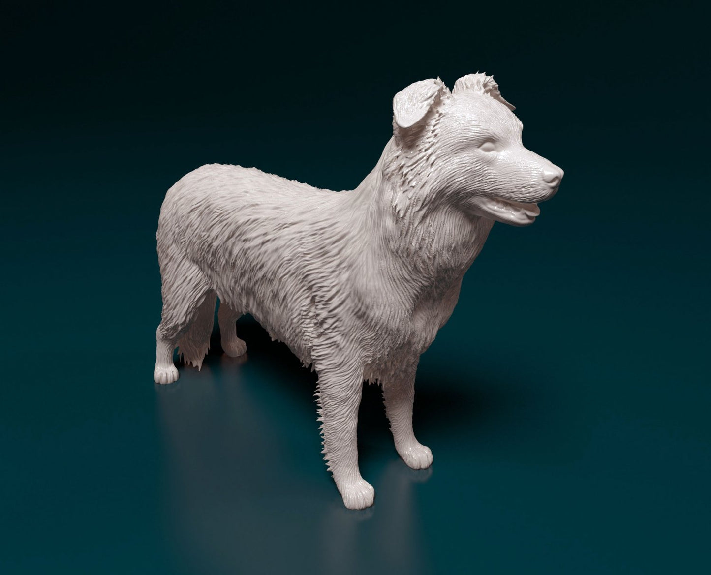 Border collie artist resin - white resin ready to prep / paint ALL SCALES