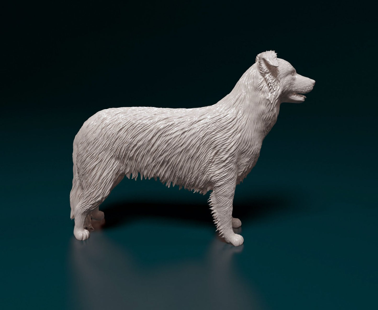 Border collie artist resin - white resin ready to prep / paint ALL SCALES