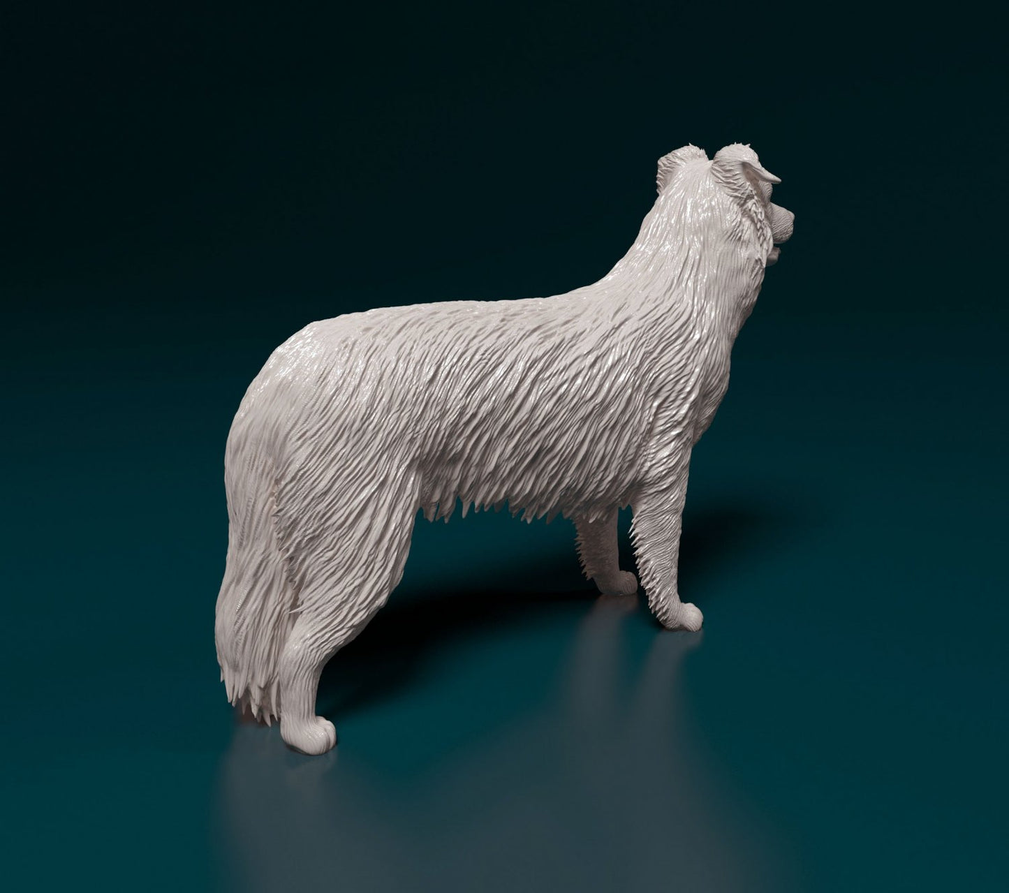 Border collie artist resin - white resin ready to prep / paint ALL SCALES