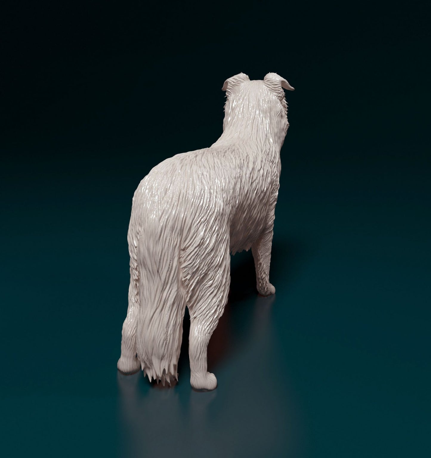 Border collie artist resin - white resin ready to prep / paint ALL SCALES