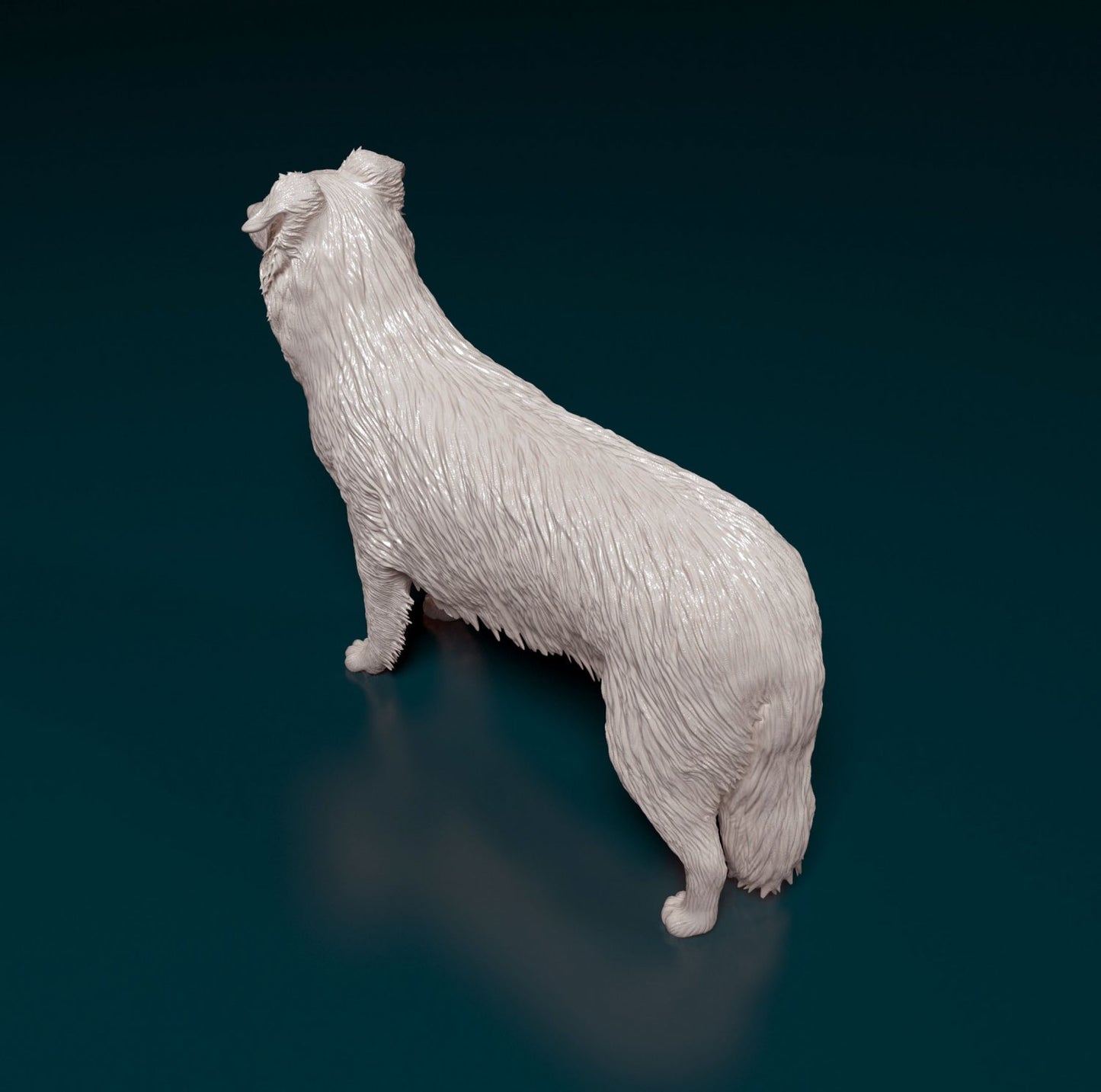 Border collie artist resin - white resin ready to prep / paint ALL SCALES
