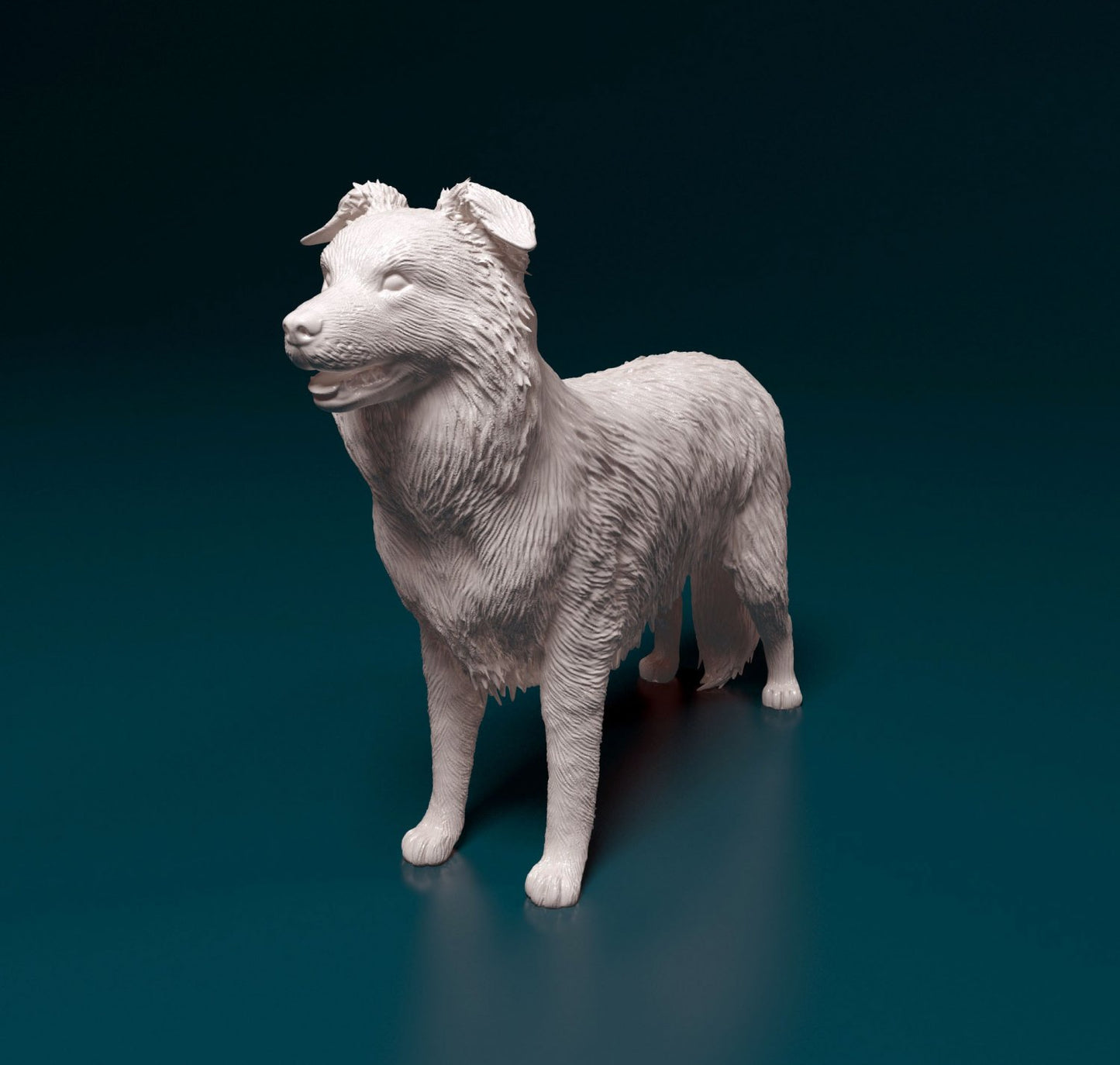 Border collie artist resin - white resin ready to prep / paint ALL SCALES