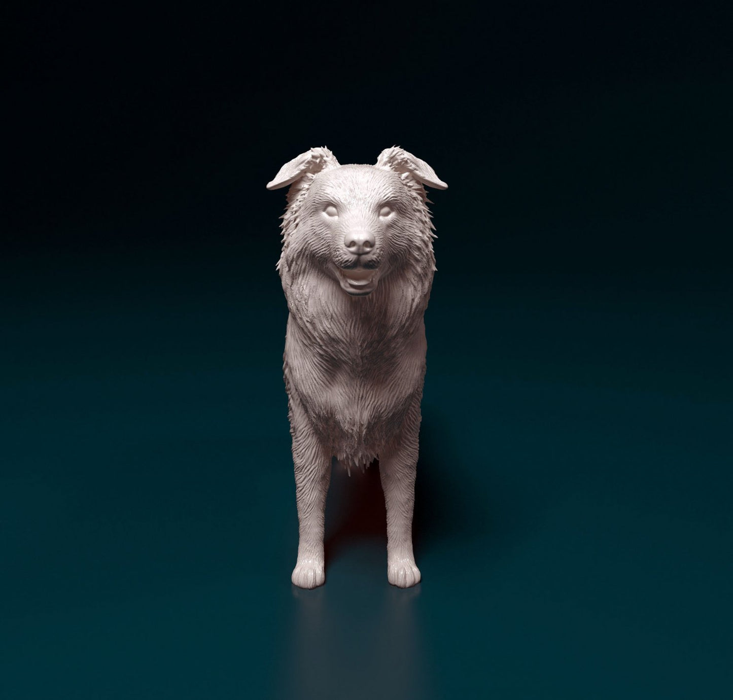 Border collie artist resin - white resin ready to prep / paint ALL SCALES